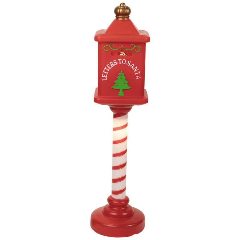 Lighted Letters To Santa Mail Box Blow Mold Outdoor Christmas Decoration - 40.5"