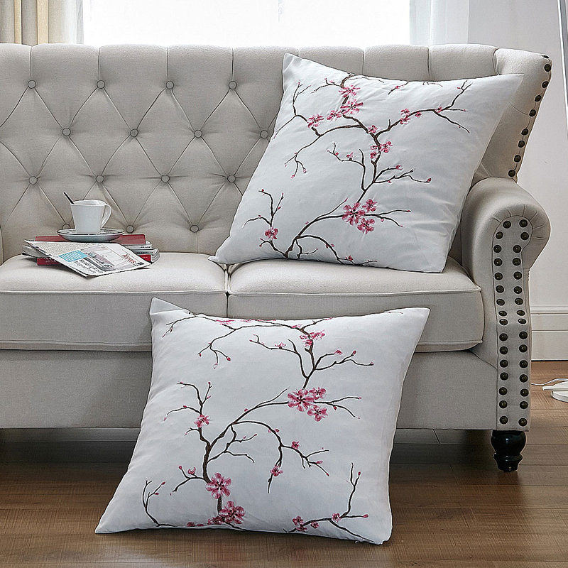 Floral Square Euro Cushion Cover, Pink