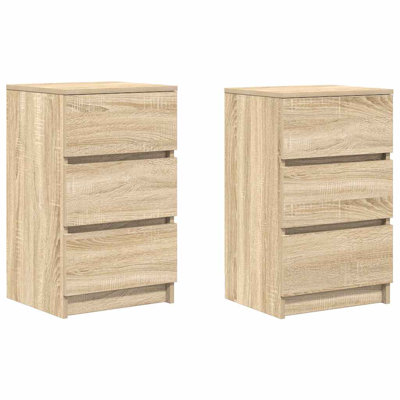 Bedside Cabinets With 3 Drawers 2 Pcs 39X35x65 Cm