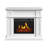 40.9" Freestanding Electric Fireplace with Mantel and Remote (White)