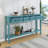 Wood Console Table with two Different Size Drawers, Bottom Shelf-1593295825