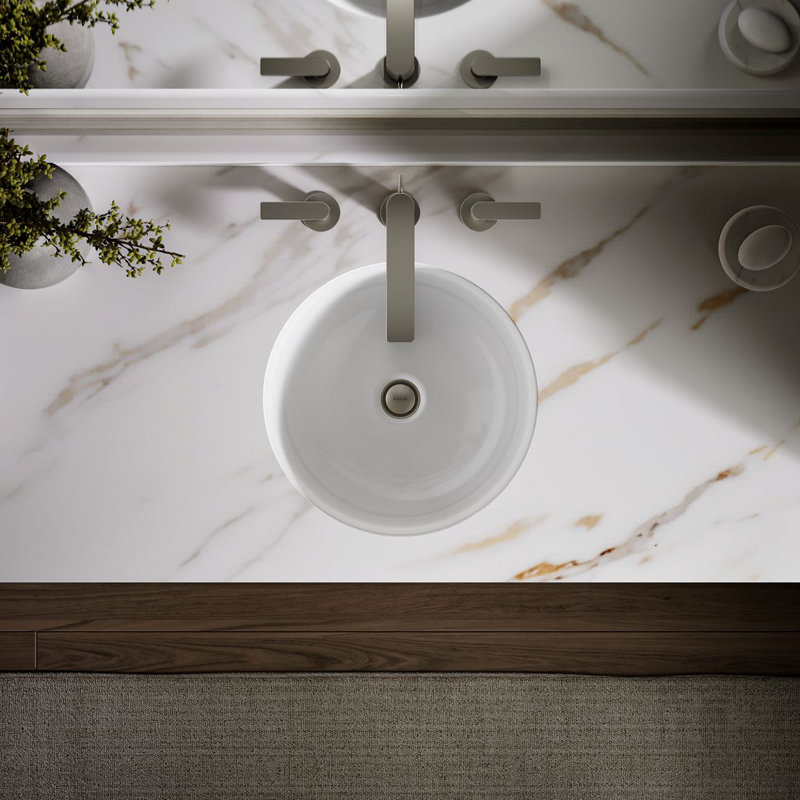 KOHLER Camber, ARTIST EDITIONS Round Undermount Bathroom Sink, Bouclé Tweed