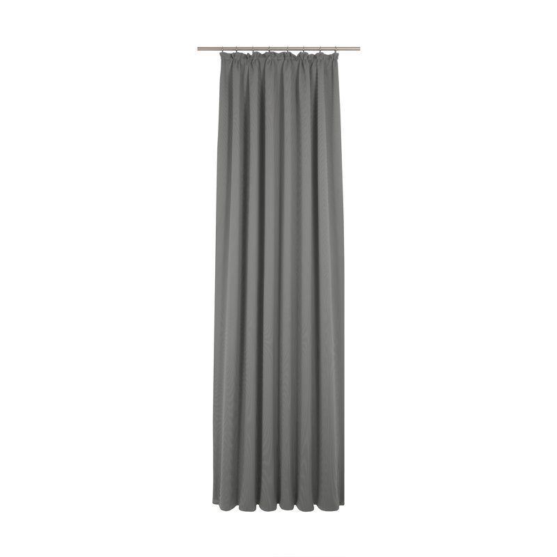 Yvette Pencil Pleat Blackout Single Curtain, 145cm Width x 245cm Drop, Grey