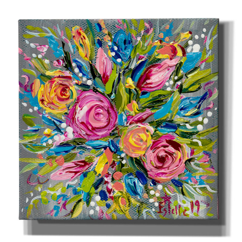 «Spring Bouquet» par Estelle Grengs, H 18 po x l 18 po x P 0,75 po
