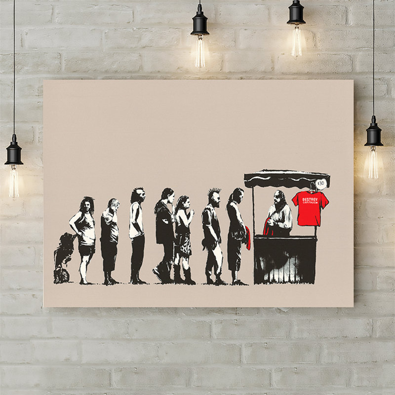 Banksy Destroy Capitalism by Banksy - Wrapped Canvas Print, 20.5cm H x 30.5cm W x 3.8cm D
