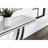 Accented U - Shaped Base Table With White Faux Marble And Spacious Surface Rectangular Beveled Sides
