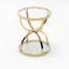 Table d'appoint moderne en verre 19,69 po avec 2 niveaux, cadres en forme d'anneau, structure en métal et verre trempé transparent, table basse ronde, table de chevet pour le salon, la chambre à coucher et le bureau, doré-697903292