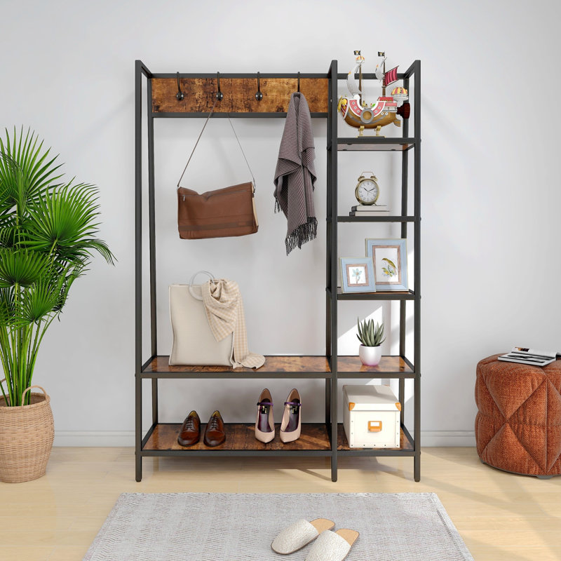 Arbre d'entrée avec banc et rangement pour chaussures