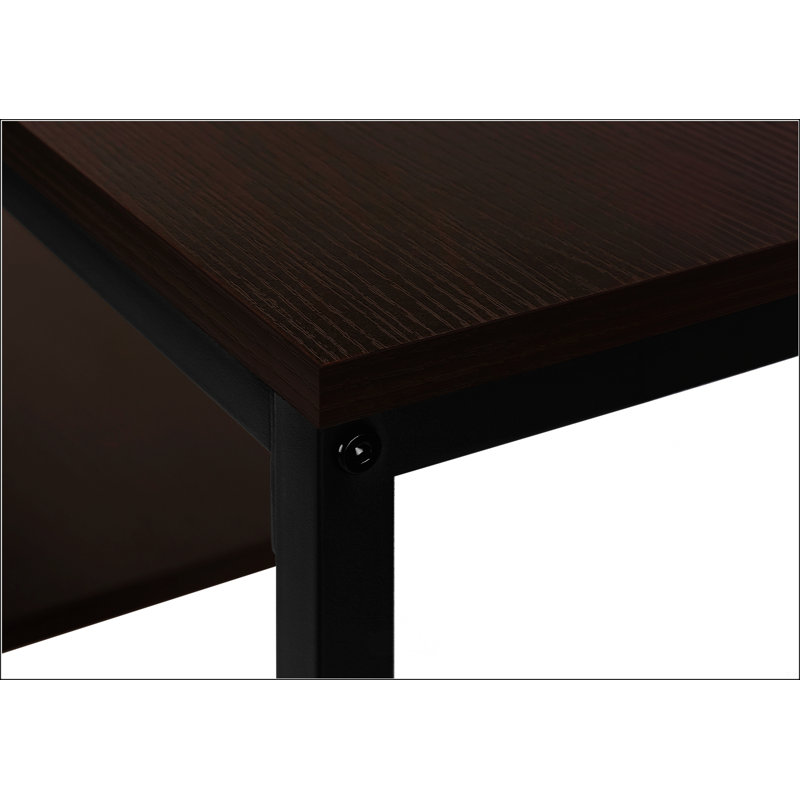 Table d'appoint, console, vestibule, étroit, canapé, salon, chambre à coucher, métal, stratifié, Espresso