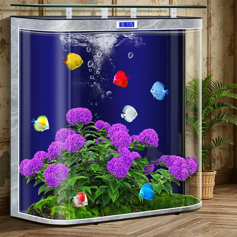 Aquarium 100 à 110 gallons en acrylique moderne Eco, Gray, 47.24