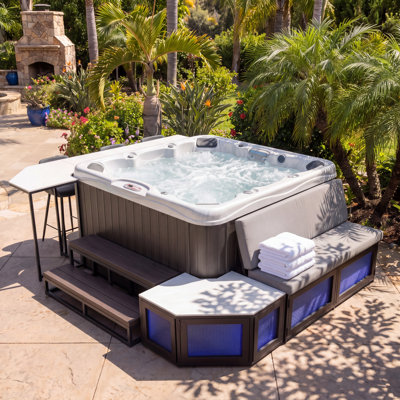 Silver Signature Hot Tub Surround in Dark Gray (5-Piece)