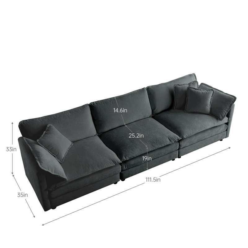Haninerm Chenille Round Arm Loveseat, Grey, 3