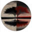 Arbres abstraits rouges et noirs au bord du lac - Art mural en bois paysage de forêt - Bois de pin naturel-1435745042