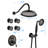 Single-Handle 4-Spray Patterns Bathroom Rain Shower Faucet With Body Jet Handshower(Valve Included)-122404562