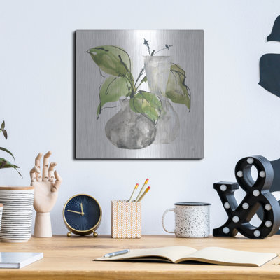 Luxe Metal Art 'Two Vases 3' by Chris Paschke Metal Wall Art