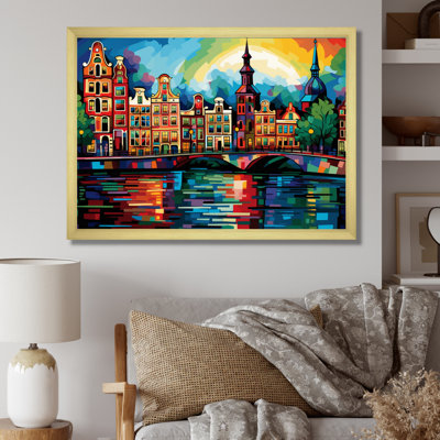 City Amsterdam Popart II sur impression sur toile
