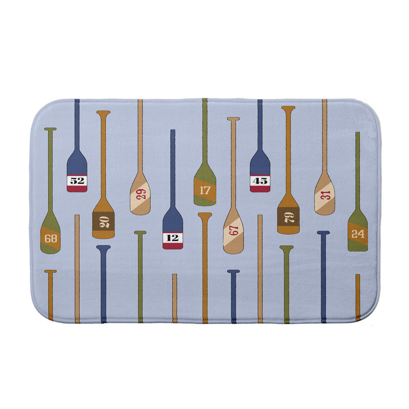 Tapis pour salle de bain numéro d’aviron Sienna, Bleu, l 21 po x L 34 po