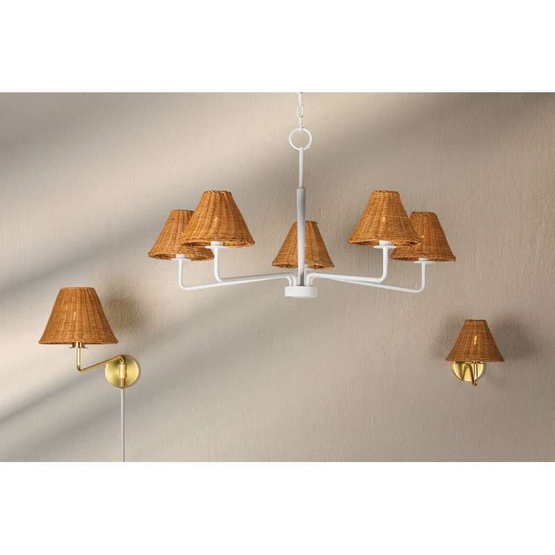 Lustre  AISS 6 lumières, Texture blanc