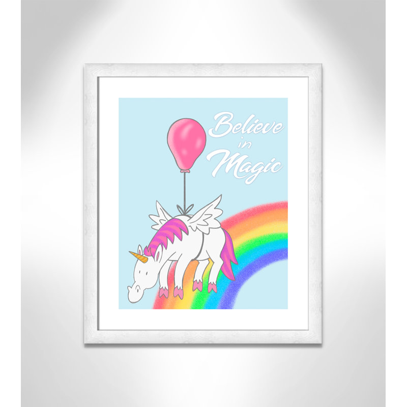 Believe in Magic 1, impression sur papier, H 24,5 po x l 20,5 po x P 0,6 po, Encadré plat à grain de bois blanc