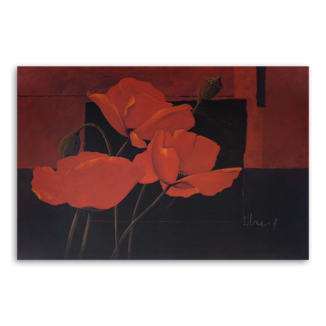 Leinwandbild Field Red Poppies 16015