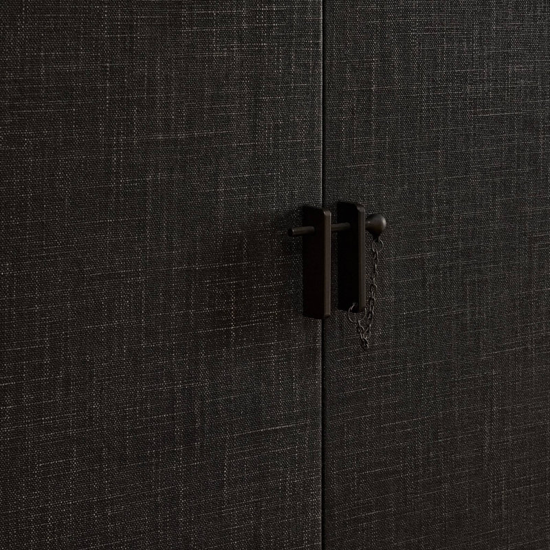 Berlin Cabinet-Black Linen, Black Linen