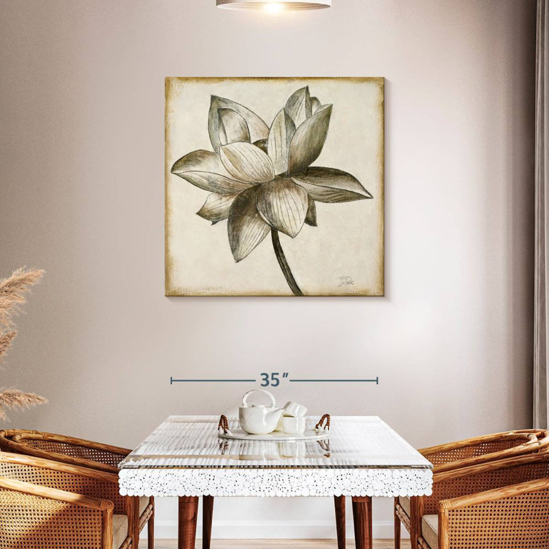 Harnek Sepia Lotus I, 36" H x 36" W
