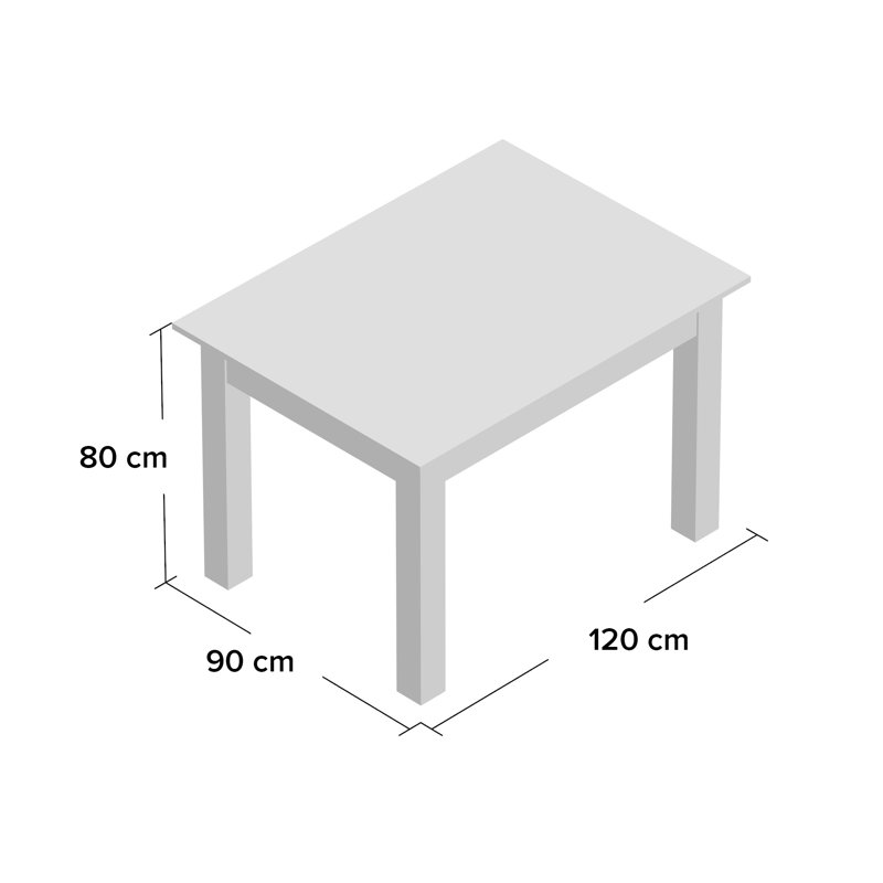 Oscar Oak Solid Wood Dining Table, 80cm H x 150cm W x 90cm D