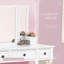Ensemble de coiffeuse moderne et unique pour chambre à coucher, avec tabouret, miroir pliable et tiroirs, placage MDF blanc pour un rangement élégant-1799265390