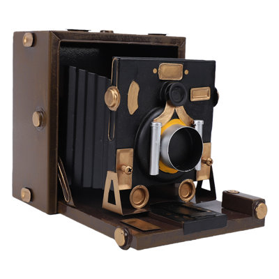 Accessoire de présentation antique en métal pour appareil photo rétro
