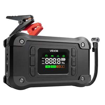 Jump Starter with Air Compressor 8000A Peak Car Battery Jump Box, Portable for 9.0L Gas / 8.0L Diesel, 150 PSI Auto-Shutoff Tire Inflator, Power Bank,
