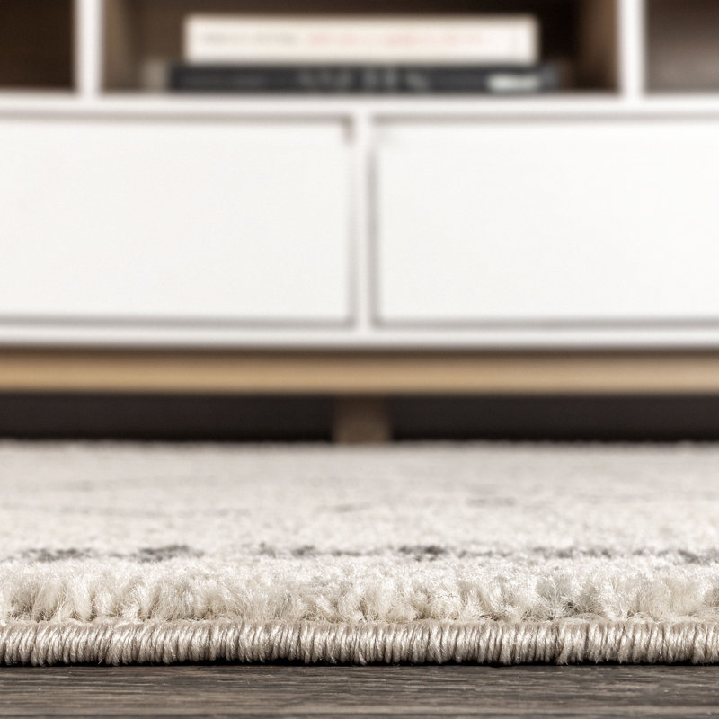 Tapis crème / gris Farnborough Moroccan Beni Souk, Tapis de couloir 2 pi 3 po x 8 pi