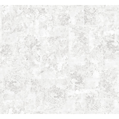 Gray Resource Floral Metallic Wallpaper Roll