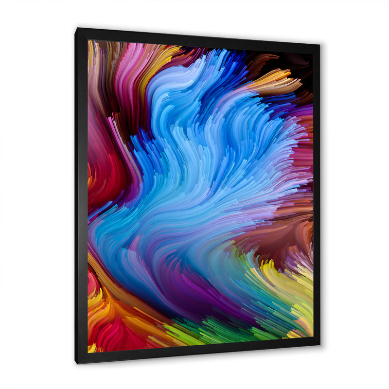 Élégance de liquide Art VI - reproduction d'art moderne sur toile, Cadre noir, H 20 po x l 12 po x P 1 po