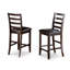 Ensemble de salle à manger 5 pièces à hauteur de comptoir comprenant une table carrée avec piédestal et 4 chaises de cuisine, 54 x 54 pouces, cappuccino-129910329-129910326-98589825