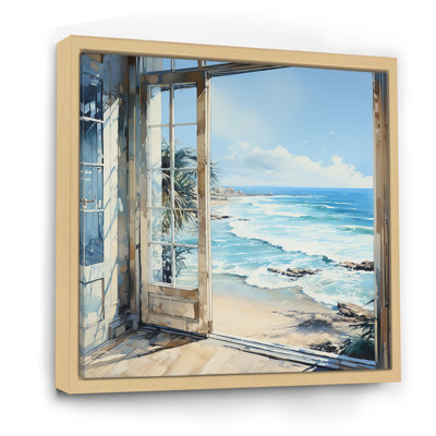 «Coastal Window View By The Beach II» - art mural côtier
