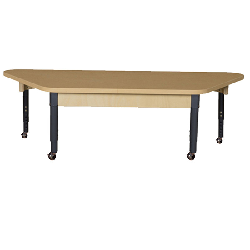 Adjustable Trapezoid 3 Students Activity Table, 14" - 19", Yes