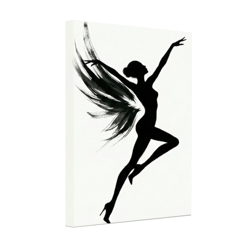 Silhouette abstraite fée avec des ailes qui dansent, H 30 po x l 20 po