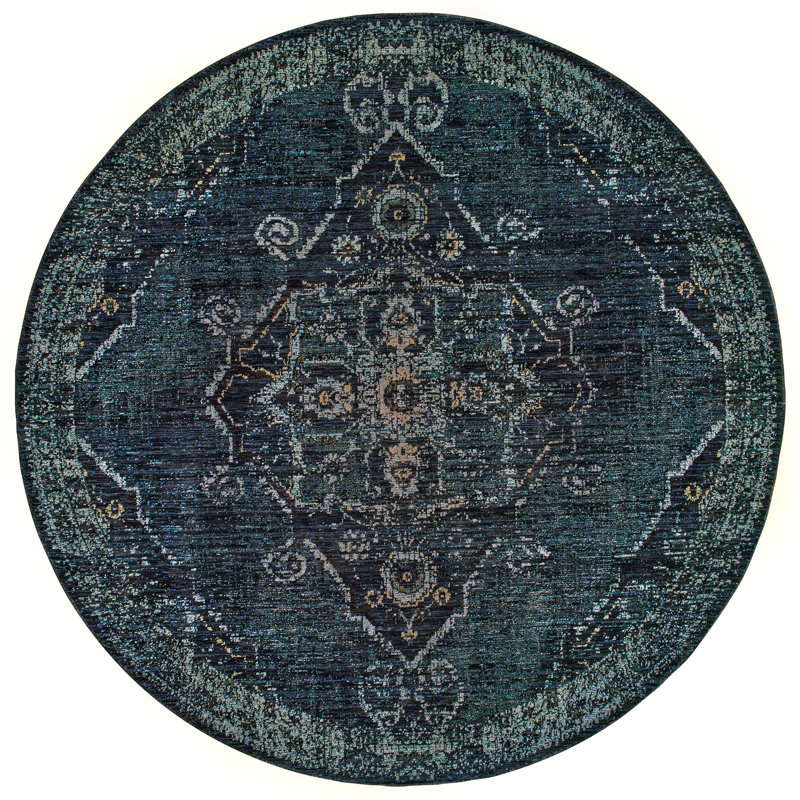 Tapis bleu Ziemer, Rond 7 pi 10 po