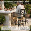 Tabourets de bar pivotants en aluminium avec coussin Sunbrella-151713294