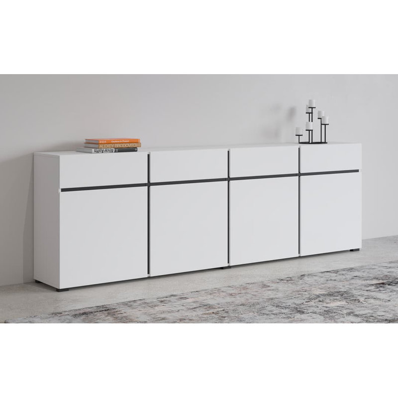 Ahlia 225cm Sideboard, White