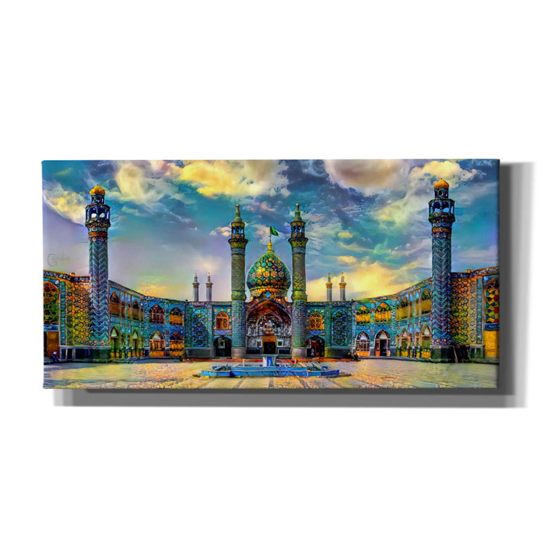 «Ispahan iran Hilal Ibn Ali Mausoleum» par Pedro Gavidia, art mural sur toile, H 12 po x l 24 po x P 0,75 po