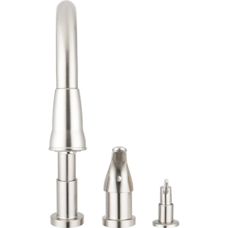 Brushed Nickel Pull-Down Kitchen Faucet with Soap Dispenser