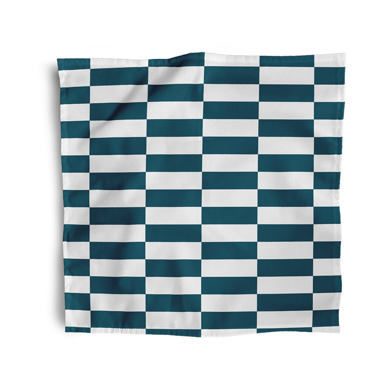 Lizete Polyester Chequered Square Napkin, Teal