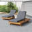 (Set Of 1 Chaise) Lounge Chaise With Headrest, Acacia Wood,4"Thick-228095776