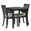 Ensemble de table de salle à manger 3 pièces pour 2 personnes, 1 table de salle à manger pliante en bois + 2 chaises rembourrées, conception compacte pour petits appartements et salles à manger - NOIR-2114912568