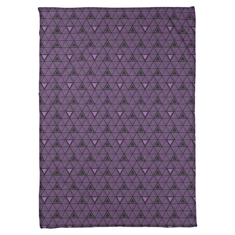 Couverture polairee triangles à la main, l 60 po x L 80 po, Violet / noir