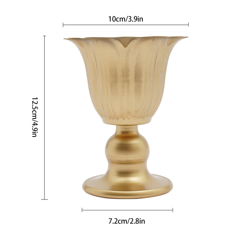 4.9"H Small Metal Wedding Table Vase, Golden
