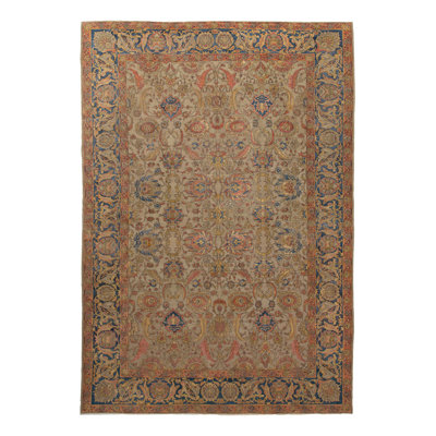 Beige Vintage Persian Tabriz Rug - 8'7" x 12'9"