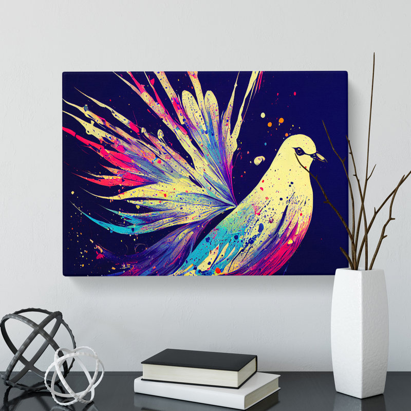 Dove Bird Splash Vol.2 Abstract - Wrapped Canvas, 40cm H x 60cm W x 3cm D