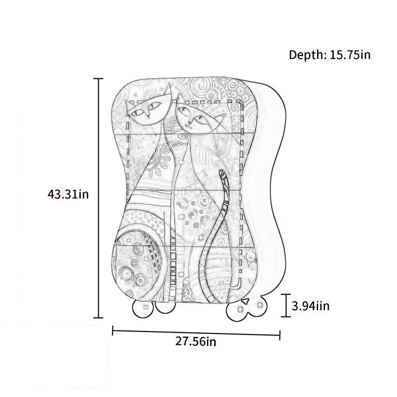 Commode d'appoint de rangement moderne à quatre tiroirs, Ivoire ivoire